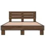 Estructura cama madera ingeniería metal marrón roble 140x190 cm de vidaXL, Camas y somieres - Ref: Foro24-3280171, Precio: 14...