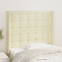 Cabecero con orejas cuero sintético crema 103x16x118/128cm