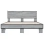 Sonoma gray metal engineered wood bed frame 120x200 cm by vidaXL, Beds and slatted bases - Ref: Foro24-3280200, Price: 143,75...