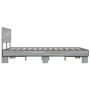 Sonoma gray metal engineered wood bed frame 120x200 cm by vidaXL, Beds and slatted bases - Ref: Foro24-3280200, Price: 143,75...