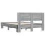 Sonoma gray metal engineered wood bed frame 120x200 cm by vidaXL, Beds and slatted bases - Ref: Foro24-3280200, Price: 143,75...