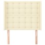 Cabecero con orejas cuero sintético crema 103x16x118/128cm