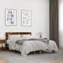 Engineered wood bed frame metal smoked oak 140x190cm by vidaXL, Beds and slatted bases - Ref: Foro24-3280214, Price: 139,54 €...