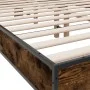 Engineered wood bed frame metal smoked oak 140x190cm by vidaXL, Beds and slatted bases - Ref: Foro24-3280214, Price: 139,54 €...