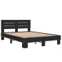 Engineered wood and black metal bed frame 140x190cm by vidaXL, Beds and slatted bases - Ref: Foro24-3280167, Price: 144,30 €,...