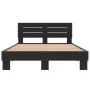 Engineered wood and black metal bed frame 140x190cm by vidaXL, Beds and slatted bases - Ref: Foro24-3280167, Price: 144,30 €,...