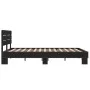 Engineered wood and black metal bed frame 140x190cm by vidaXL, Beds and slatted bases - Ref: Foro24-3280167, Price: 144,30 €,...