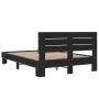 Engineered wood and black metal bed frame 140x190cm by vidaXL, Beds and slatted bases - Ref: Foro24-3280167, Price: 144,30 €,...