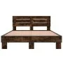 Engineered wood bed frame metal smoked oak 120x190cm by vidaXL, Beds and slatted bases - Ref: Foro24-3280159, Price: 133,38 €...