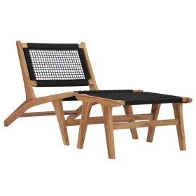 Lounger with footrest solid teak wood and rope by vidaXL, Loungers - Ref: Foro24-49368, Price: 205,22 €, Discount: %