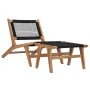 Lounger with footrest solid teak wood and rope by vidaXL, Loungers - Ref: Foro24-49368, Price: 205,22 €, Discount: %