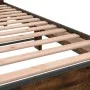 Engineered wood bed frame metal smoked oak 120x190cm by vidaXL, Beds and slatted bases - Ref: Foro24-3280159, Price: 133,38 €...