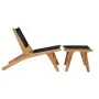 Lounger with footrest solid teak wood and rope by vidaXL, Loungers - Ref: Foro24-49368, Price: 205,22 €, Discount: %