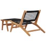 Liege mit Fußstütze aus massivem Teakholz und Seil von vidaXL, Liegen - Ref: Foro24-49368, Preis: 208,92 €, Rabatt: %