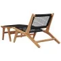 Lounger with footrest solid teak wood and rope by vidaXL, Loungers - Ref: Foro24-49368, Price: 205,22 €, Discount: %