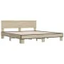 Estructura cama madera ingeniería metal roble Sonoma 180x200 cm de vidaXL, Camas y somieres - Ref: Foro24-3280178, Precio: 15...