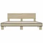 Estructura cama madera ingeniería metal roble Sonoma 180x200 cm de vidaXL, Camas y somieres - Ref: Foro24-3280178, Precio: 15...