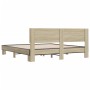 Engineered wood metal bed frame Sonoma oak 180x200 cm by vidaXL, Beds and slatted bases - Ref: Foro24-3280178, Price: 155,21 ...