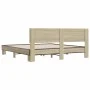 Estructura cama madera ingeniería metal roble Sonoma 180x200 cm de vidaXL, Camas y somieres - Ref: Foro24-3280178, Precio: 15...