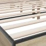 Estructura cama madera ingeniería metal roble Sonoma 180x200 cm de vidaXL, Camas y somieres - Ref: Foro24-3280178, Precio: 15...
