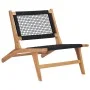 Lounger with footrest solid teak wood and rope by vidaXL, Loungers - Ref: Foro24-49368, Price: 205,22 €, Discount: %