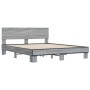 Sonoma-graues Metall-Holzwerkstoff-Bettgestell, 150 x 200 cm von vidaXL, Betten und Lattenroste - Ref: Foro24-3280190, Preis:...