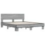 Sonoma gray metal engineered wood bed frame 150x200 cm by vidaXL, Beds and slatted bases - Ref: Foro24-3280190, Price: 149,21...