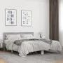 Sonoma gray metal engineered wood bed frame 150x200 cm by vidaXL, Beds and slatted bases - Ref: Foro24-3280190, Price: 149,21...