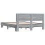 Sonoma-graues Metall-Holzwerkstoff-Bettgestell, 150 x 200 cm von vidaXL, Betten und Lattenroste - Ref: Foro24-3280190, Preis:...