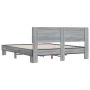 Sonoma gray metal engineered wood bed frame 150x200 cm by vidaXL, Beds and slatted bases - Ref: Foro24-3280190, Price: 149,21...