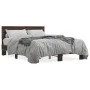 Engineered wood bed frame oak brown metal 140x190 cm by vidaXL, Beds and slatted bases - Ref: Foro24-3280216, Price: 144,12 €...