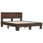 Engineered wood bed frame oak brown metal 140x190 cm by vidaXL, Beds and slatted bases - Ref: Foro24-3280216, Price: 144,12 €...