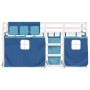 Litera con cortinas madera maciza de pino azul 90x200 cm de vidaXL, Camas y somieres - Ref: Foro24-3283896, Precio: 241,42 €,...