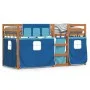 Bunk bed with curtains solid blue pine wood 90x200 cm by vidaXL, Beds and slatted bases - Ref: Foro24-3283947, Price: 180,47 ...