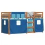 Bunk bed with curtains solid blue pine wood 90x200 cm by vidaXL, Beds and slatted bases - Ref: Foro24-3283947, Price: 180,47 ...