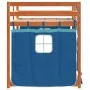 Bunk bed with curtains solid blue pine wood 90x200 cm by vidaXL, Beds and slatted bases - Ref: Foro24-3283947, Price: 180,47 ...