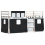 Bunk bed with curtains solid black and white pine wood 75x190 cm by vidaXL, Beds and slatted bases - Ref: Foro24-3283913, Pri...