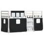 Bunk bed with curtains solid black and white pine wood 75x190 cm by vidaXL, Beds and slatted bases - Ref: Foro24-3283913, Pri...