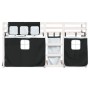 Bunk bed with curtains solid black and white pine wood 75x190 cm by vidaXL, Beds and slatted bases - Ref: Foro24-3283913, Pri...