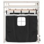 Litera con cortinas madera maciza pino blanco y negro 75x190 cm de vidaXL, Camas y somieres - Ref: Foro24-3283913, Precio: 16...