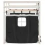 Litera con cortinas madera maciza pino blanco y negro 75x190 cm de vidaXL, Camas y somieres - Ref: Foro24-3283913, Precio: 16...