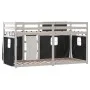 Bunk bed with curtains solid black and white pine wood 75x190 cm by vidaXL, Beds and slatted bases - Ref: Foro24-3283913, Pri...