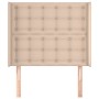 Cabecero con orejas cuero sintético capuchino 103x16x118/128 cm
