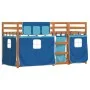 Bunk bed with curtains solid blue pine wood 75x190 cm by vidaXL, Beds and slatted bases - Ref: Foro24-3283926, Price: 181,21 ...