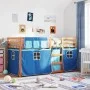 Bunk bed with curtains solid blue pine wood 75x190 cm by vidaXL, Beds and slatted bases - Ref: Foro24-3283926, Price: 181,21 ...