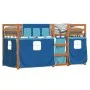Bunk bed with curtains solid blue pine wood 75x190 cm by vidaXL, Beds and slatted bases - Ref: Foro24-3283926, Price: 181,21 ...