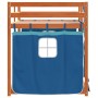 Litera con cortinas madera maciza de pino azul 75x190 cm
