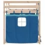 Bunk bed with curtains solid blue pine wood 90x190 cm by vidaXL, Beds and slatted bases - Ref: Foro24-3283905, Price: 202,05 ...