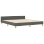 Estructura de cama con cabecera Gris oscuro 180 x 200 cm tela