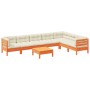 Set de sofás jardín 8 pzas con cojines madera pino marrón cera by vidaXL, Garden sets - Ref: Foro24-3299482, Price: 683,00 €,...